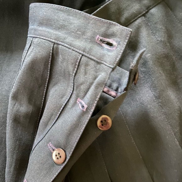 Talbots 100% wool vintage modest navy blue long pleated skirt suit set blazer - Picture 10 of 13